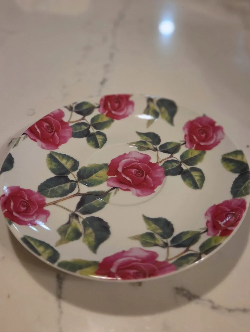 Kent Pottery Tea Cup Saucer Set Rose Pink Red Floral Cottagecore Bridgerton Chic